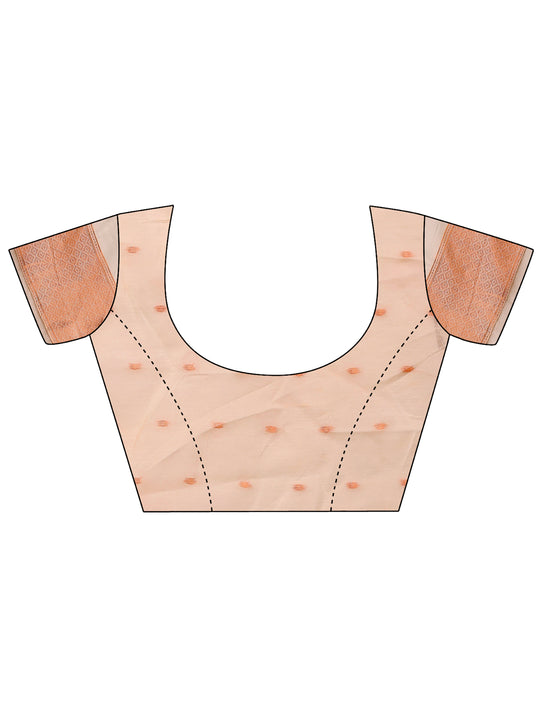 Cream Linen Cotton Saree With Blouse Piece