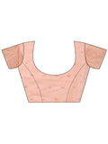 Peach Linen Cotton Saree With Blouse Piece