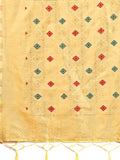 Yellow Linen Cotton Saree With Blouse Piece