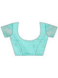 Sea Green Linen Cotton Saree With Blouse Piece