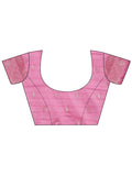 Pink Linen Cotton Saree With Blouse Piece