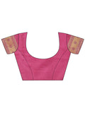 Light Pink & Magenta Banarasi Silk Saree With Blouse Piece