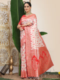 White Linen Cotton Saree With Blouse Piece