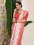 White Linen Cotton Saree With Blouse Piece