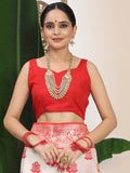 White Linen Cotton Saree With Blouse Piece