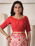 White Linen Cotton Saree With Blouse Piece