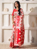 White Linen Cotton Saree With Blouse Piece
