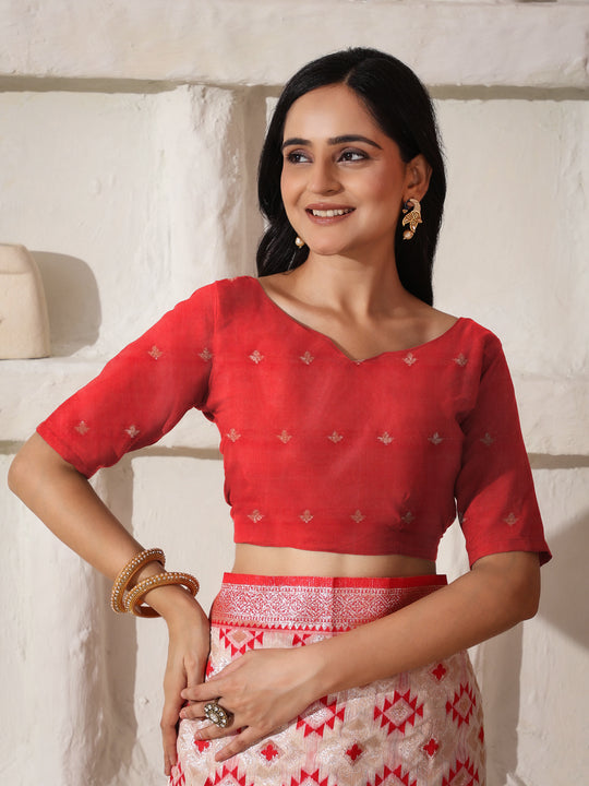 White Linen Cotton Saree With Blouse Piece