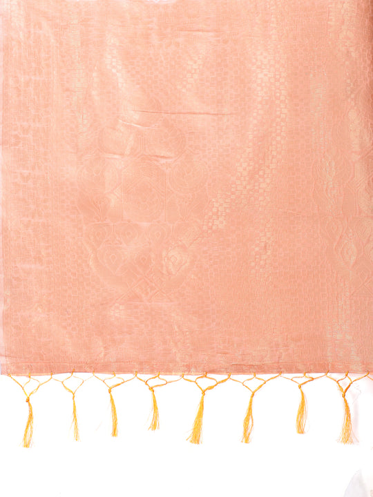 Orange Cotton Saree With Blouse Piece