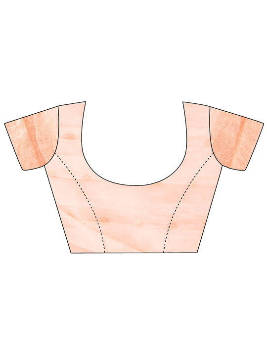 Orange Cotton Saree With Blouse Piece