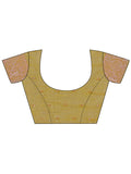 Olive Green Linen Cotton Saree With Blouse Piece
