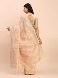 Off White Linen Cotton Saree With Blouse Piece