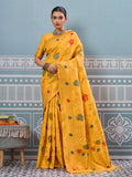 Yellow Silk Saree With Blouse Piece