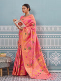 Gajari Silk Saree With Blouse Piece