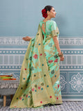 Pista Silk Saree With Blouse Piece