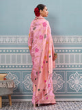 Light Pink Silk Saree With Blouse Piece
