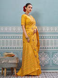 Yellow Silk Saree With Blouse Piece