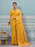 Yellow Silk Saree With Blouse Piece