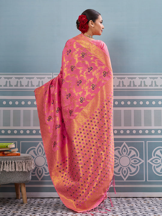 Gajari Silk Saree With Blouse Piece