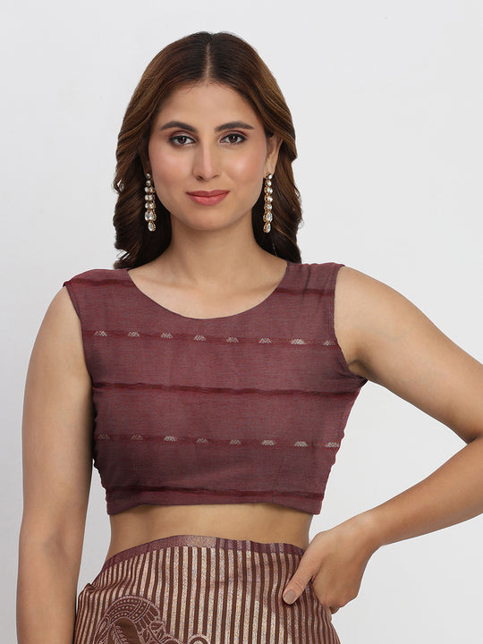 Purple TAARINI Linen Cotton Saree with Blouse Piece