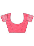Pink Linen Cotton Saree With Blouse Piece