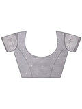 Grey Linen Cotton Saree With Blouse Piece