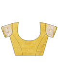 Mustard Linen Cotton Saree With Blouse Piece