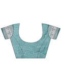 Sea Green Linen Cotton Saree With Blouse Piece