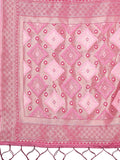 Pink Linen Cotton Saree With Blouse Piece