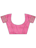 Pink Linen Cotton Saree With Blouse Piece