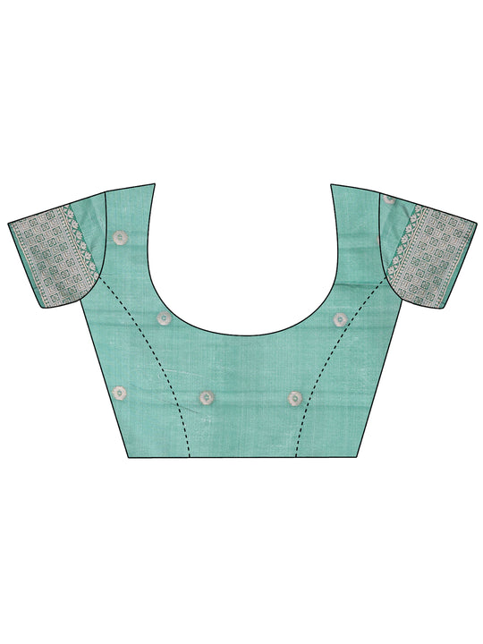 Yellow Linen Cotton Saree With Blouse Piece