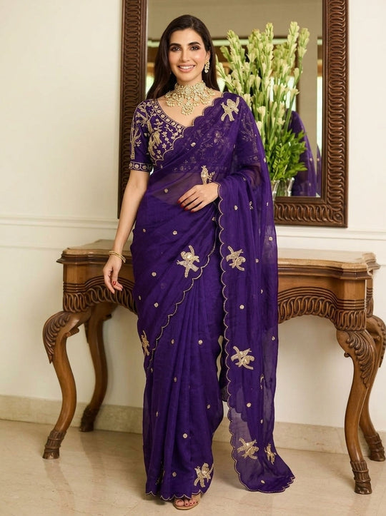 Embellished Embroidered Saree
