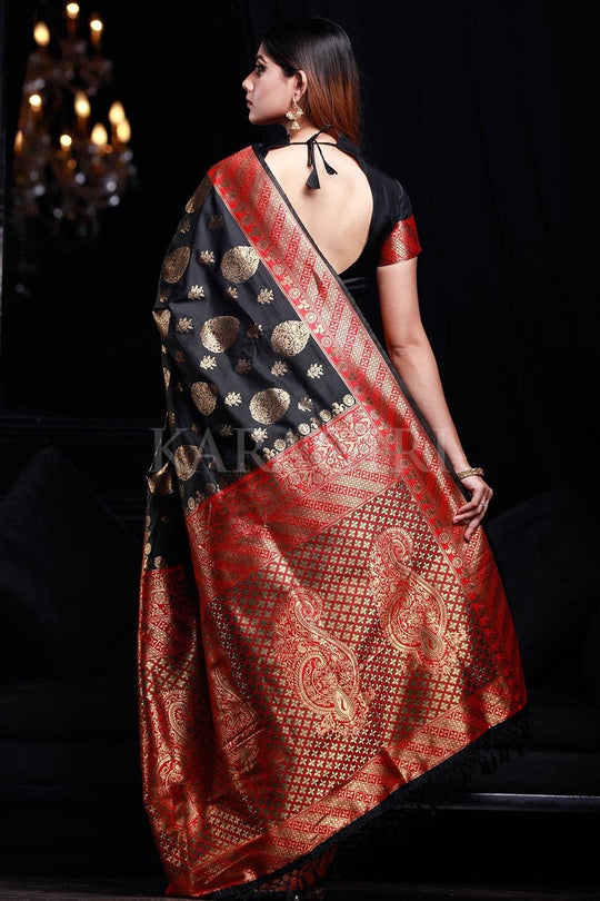 Grease Black Banarasi Saree
