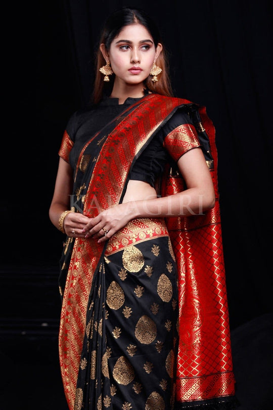 Grease Black Banarasi Saree