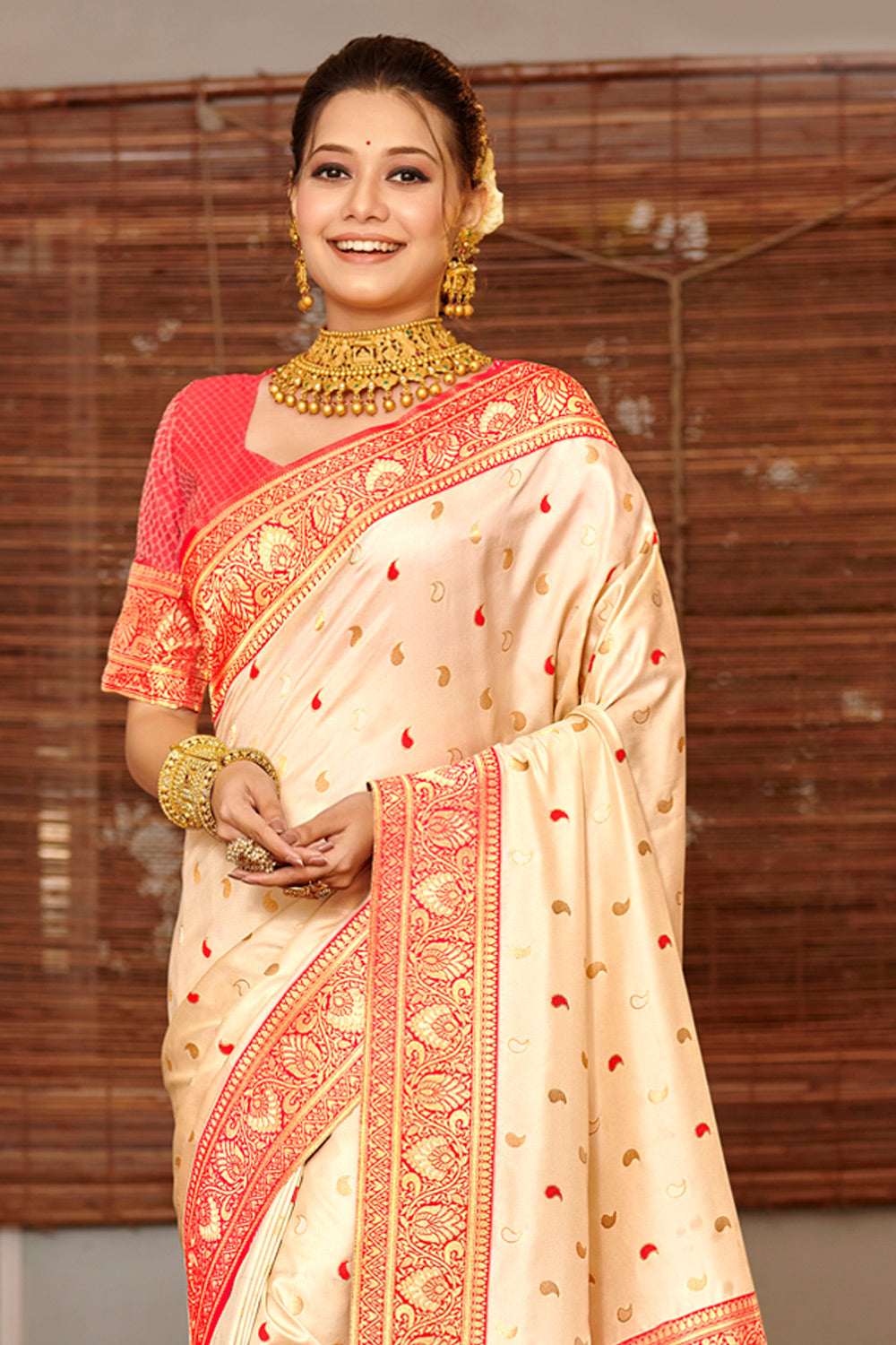 Off white saree blouse online 2025