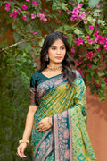 Parrot Green Soft Silk Woven Work Traditional Saree
