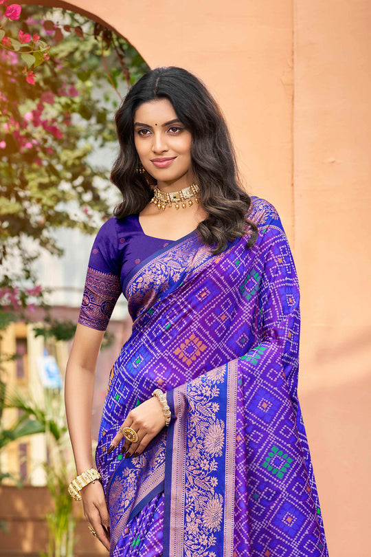 Royal Blue Soft Silk Woven Work Traditional Saree