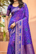 Royal Blue Soft Silk Woven Work Traditional Saree