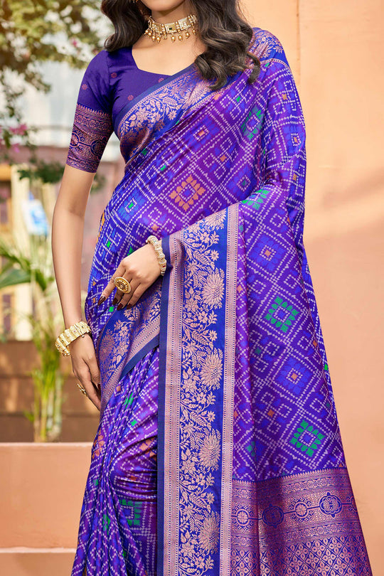 Royal Blue Soft Silk Woven Work Traditional Saree