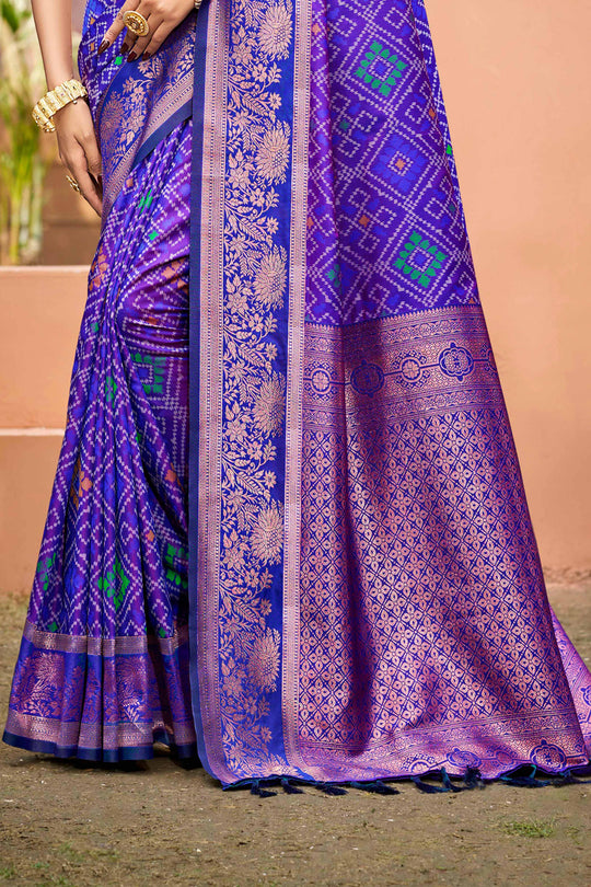 Royal Blue Soft Silk Woven Work Traditional Saree
