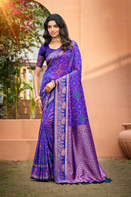 Royal Blue Soft Silk Woven Work Traditional Saree