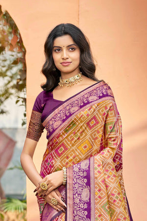 Mustard Gold Soft Silk Woven Work Traditional Saree