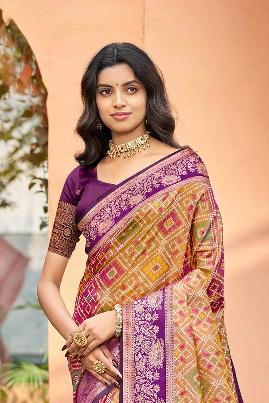Mustard Gold Soft Silk Woven Work Traditional Saree