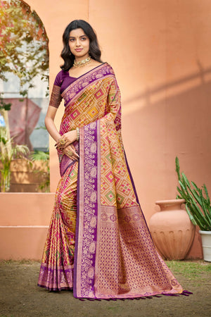 Mustard Gold Soft Silk Woven Work Traditional Saree