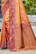 Rust Orange Soft Silk Woven Work Traditional Saree