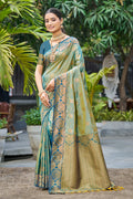 Sage Green Soft Silk Woven Work Traditional Saree