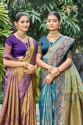 Royal Purple Soft Silk Woven Work Traditional Saree