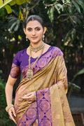 Royal Purple Soft Silk Woven Work Traditional Saree