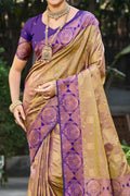 Royal Purple Soft Silk Woven Work Traditional Saree