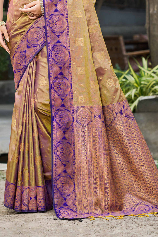 Royal Purple Soft Silk Woven Work Traditional Saree